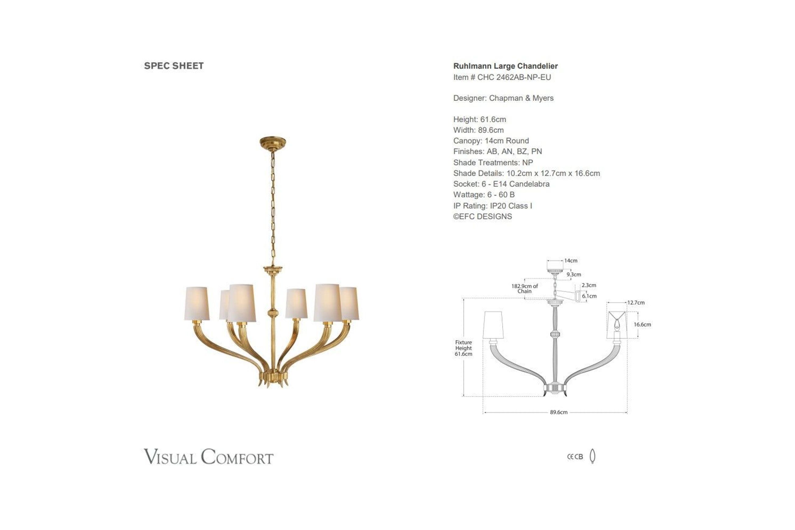 Visual Comfort E. F. Chapman Ruhlmann Large Chandelier