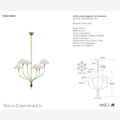 Amber Lewis Griffin Large Staggered Tail Chandelier