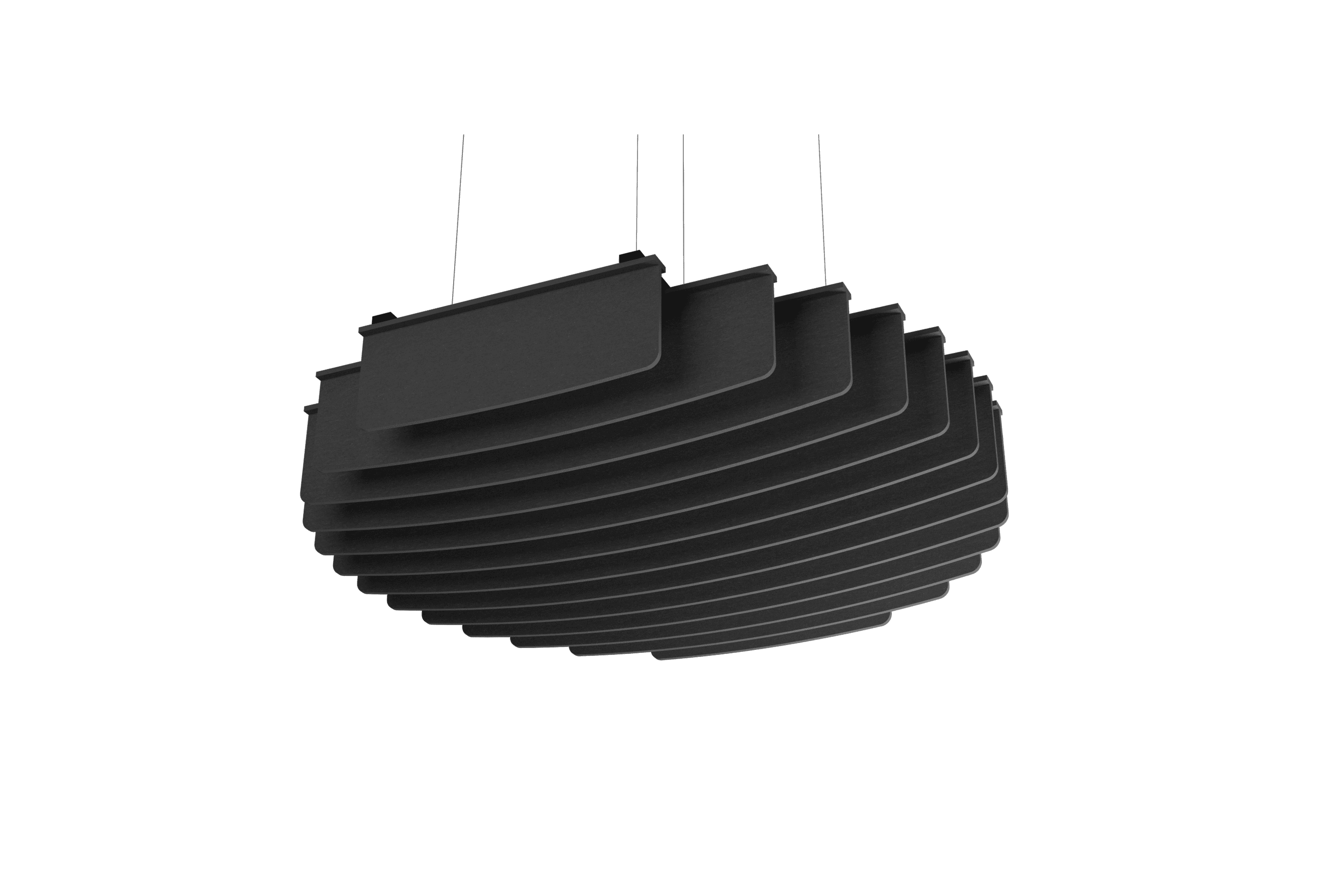 Suspended Sound Absorbent Light Panel Round Concave