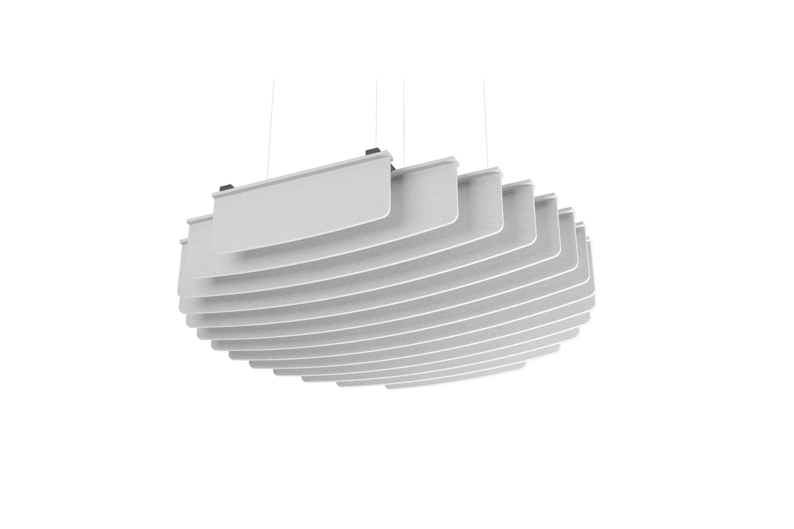 Suspended Sound Absorbent Light Panel Round Concave