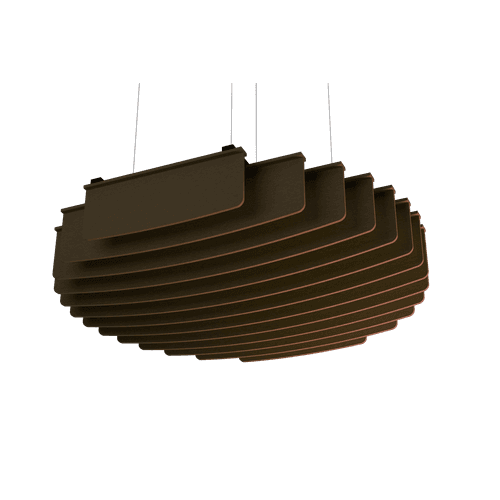 Suspended Sound Absorbent Light Panel Round Concave