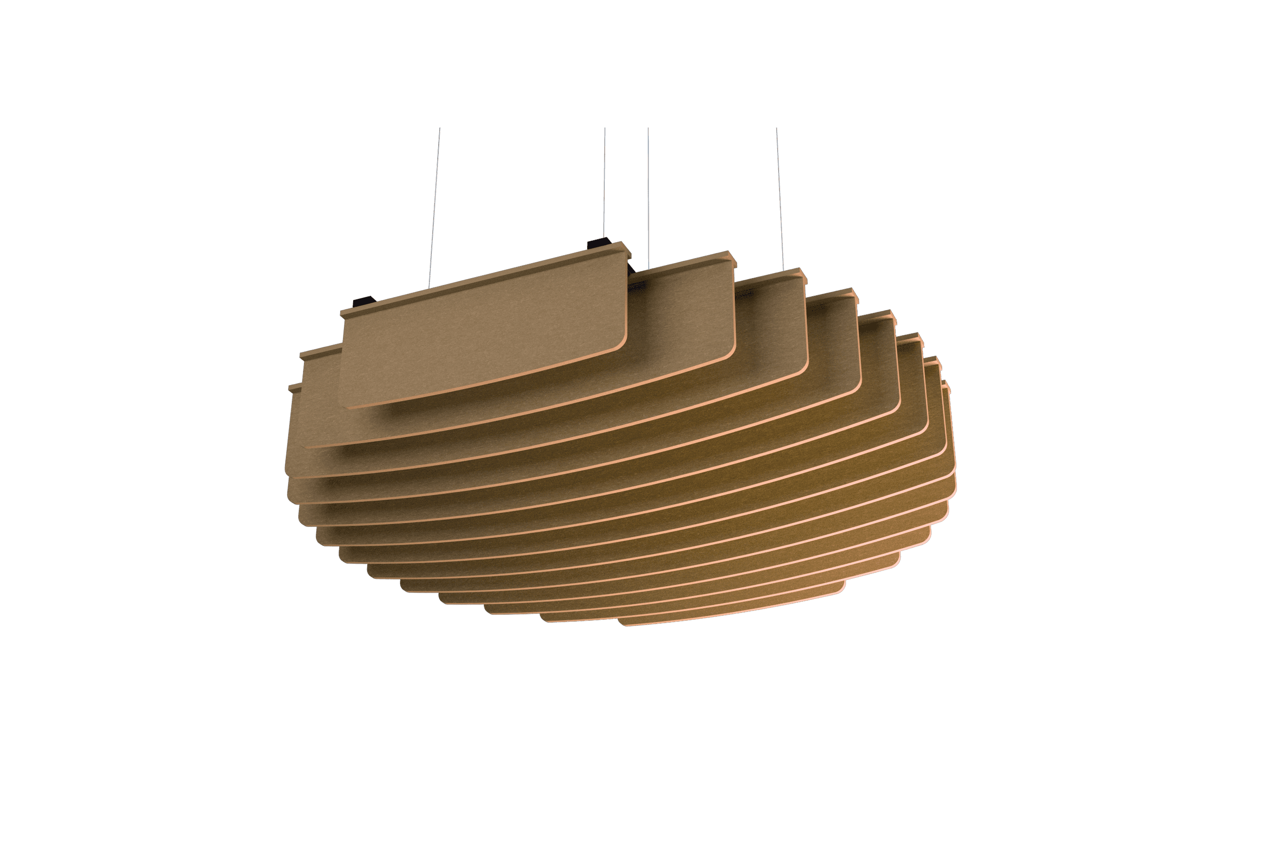 Suspended Sound Absorbent Light Panel Round Concave