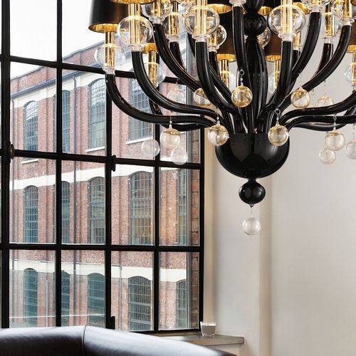 Modern Glass Chandelier Chic Suspended 18 LED Lights