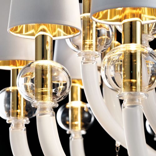 Modern Glass Chandelier Chic Suspended 18 LED Lights