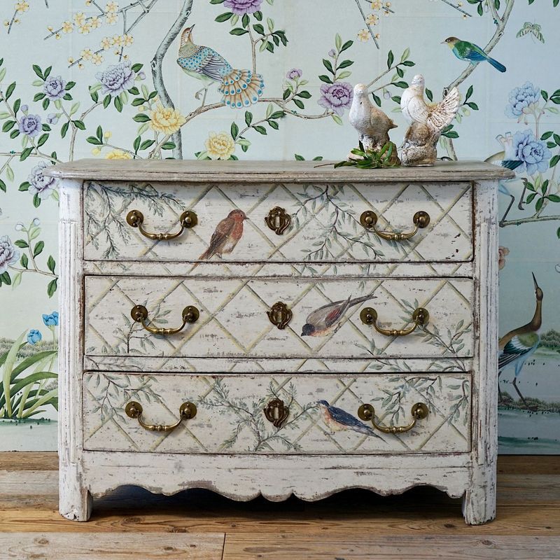 French Antique Louis XV Painted Commode