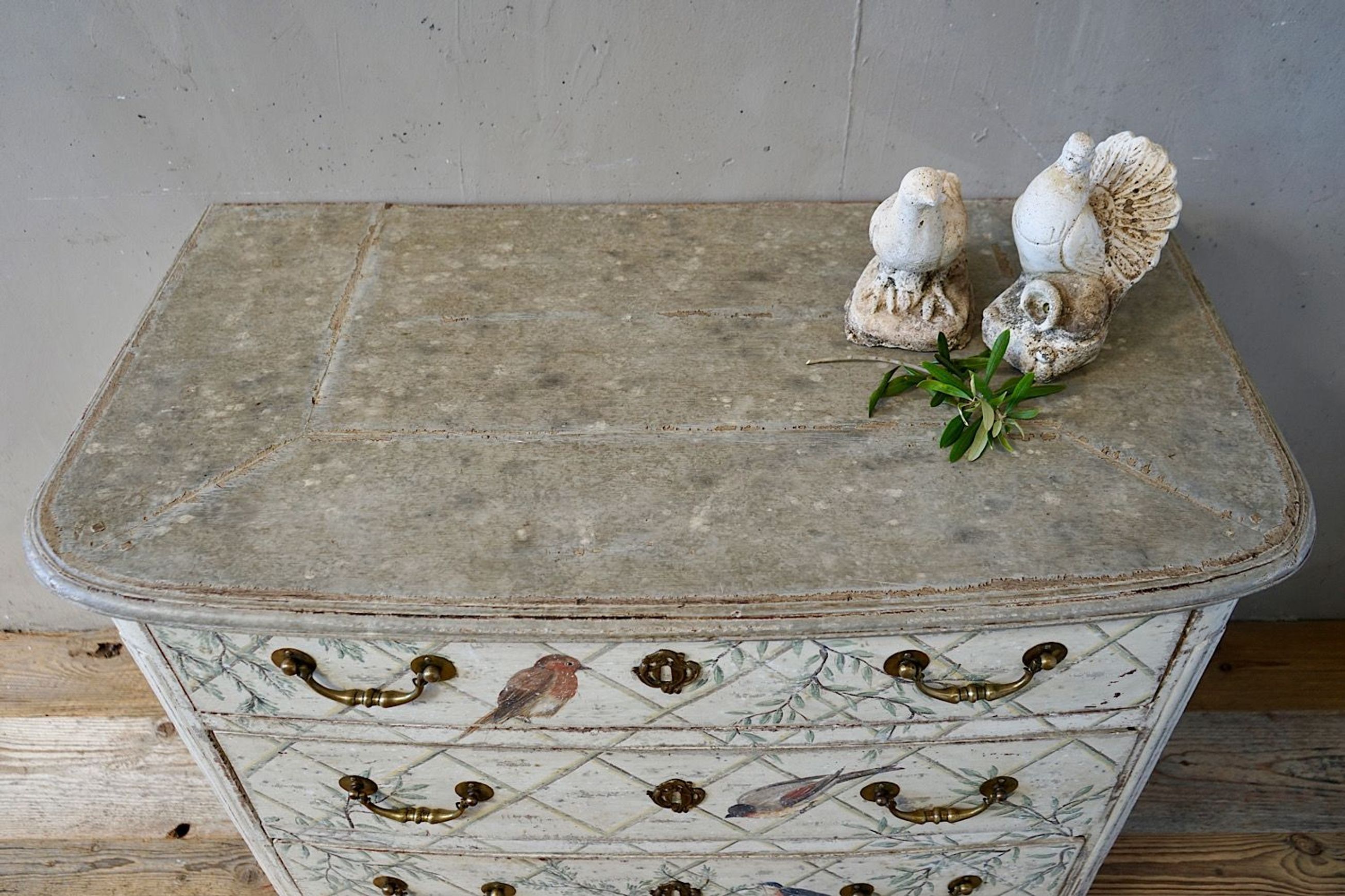 French Antique Louis XV Painted Commode