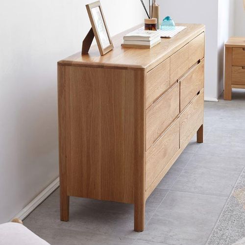 Seattle Natural Solid Oak 3+4 Chest of Drawers