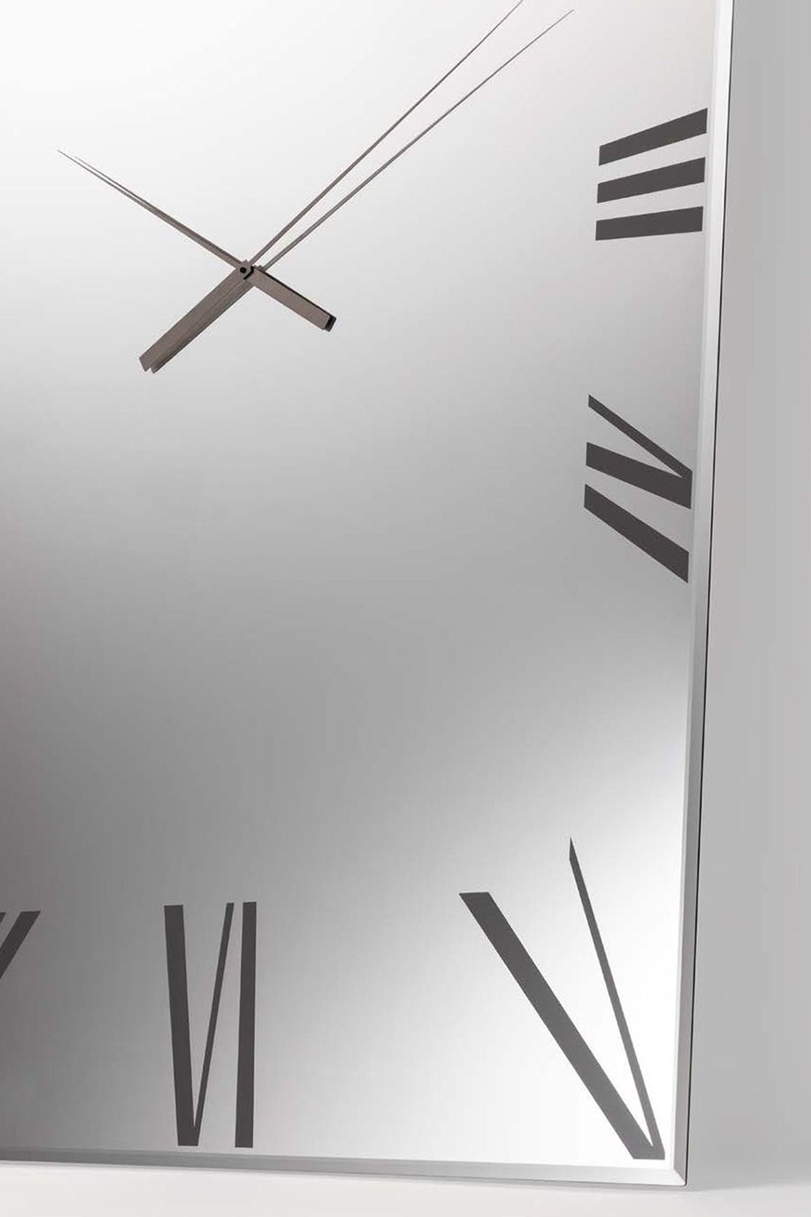 Titanium Rectangle Mirrored Clock