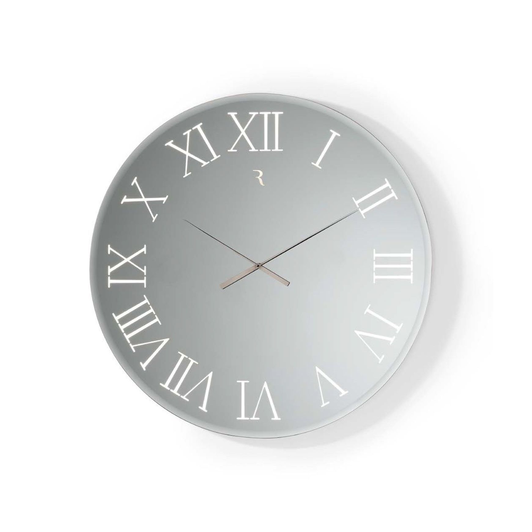 Titanium Round Mirrored Clock
