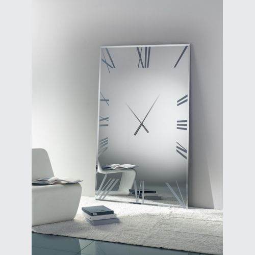 Titanium Rectangle Mirrored Clock