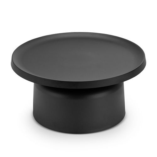 Palemo Round Pedestal Tray Coffee Table | Matte Black