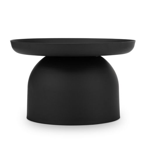 Sirkel Round Pedestal Coffee Table | Matte Black