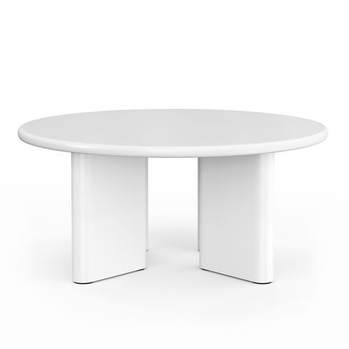 Omni Chunky Round Coffee Table | Matte White