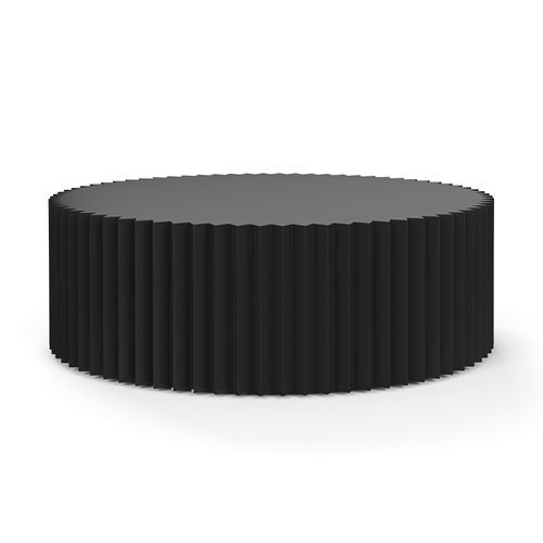Kaei 90cm Round Fluted Coffee Table | Black