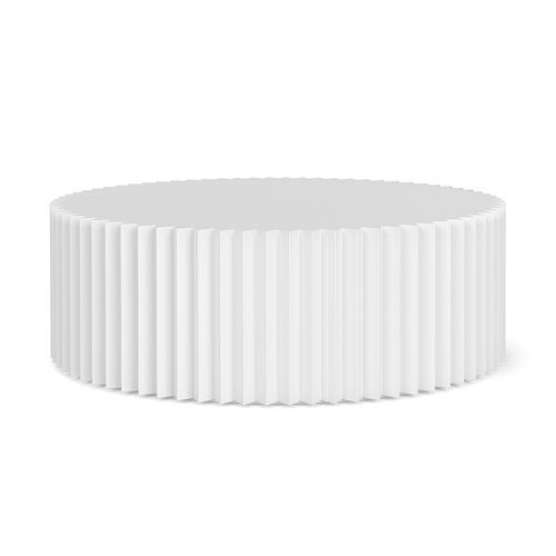 Kaei 90cm Round Fluted Coffee Table | White
