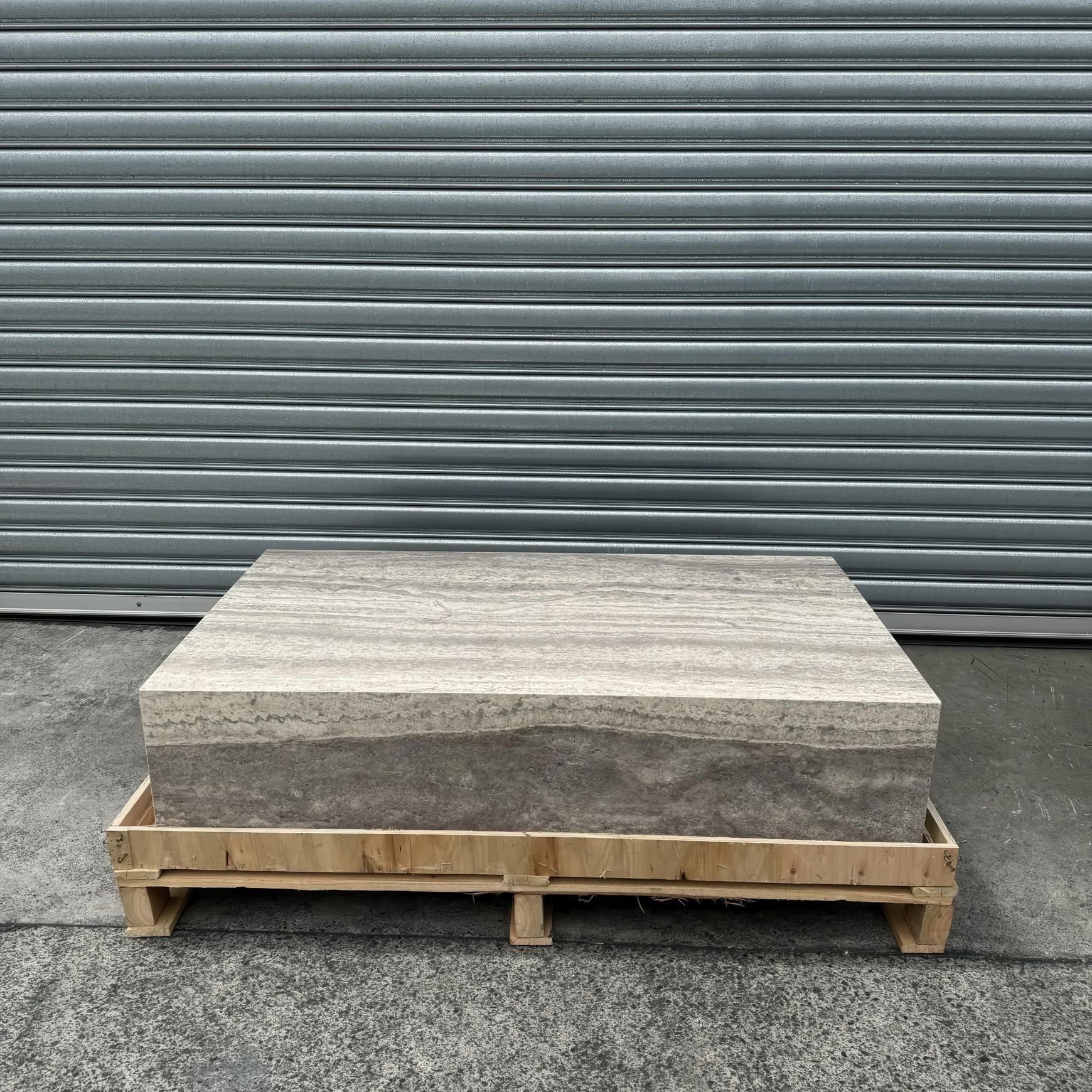 Block Coffee Table-Silver Travertine | Natural Stone Co.