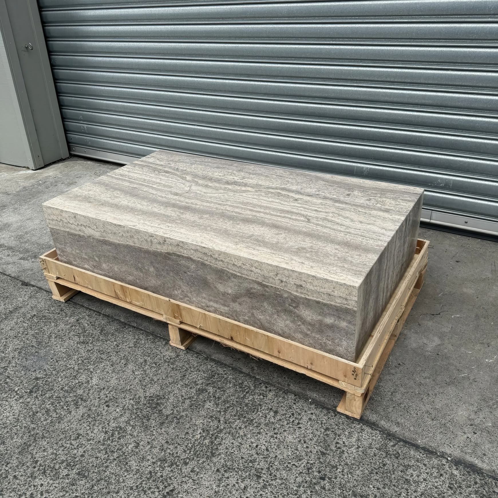 Block Coffee Table-Silver Travertine | Natural Stone Co.