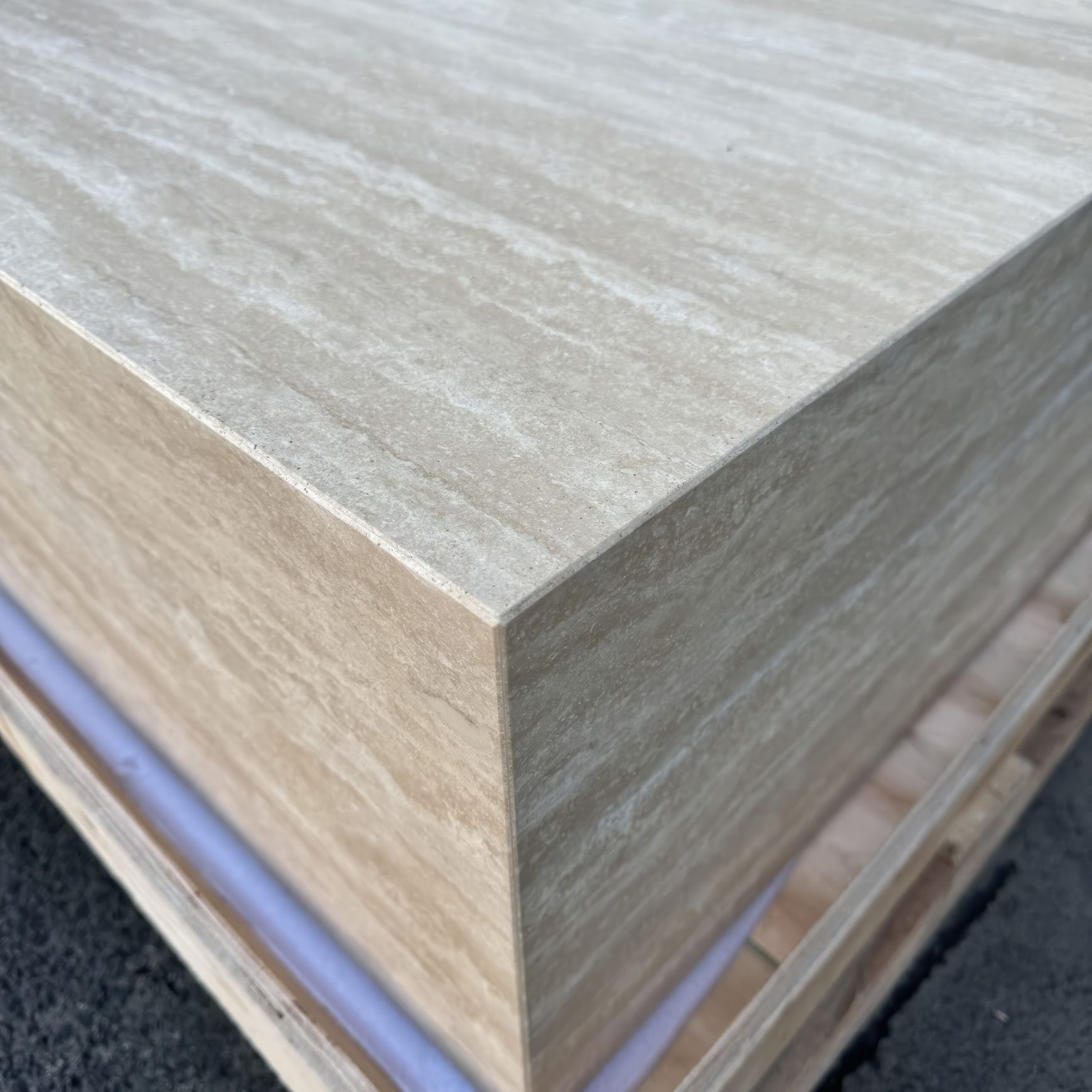 Block Coffee Table/Vein Cut Travertine -Small | Natural Stone Co.