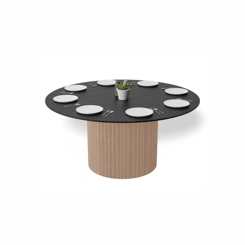 Poppy table - Natural Base Black Top