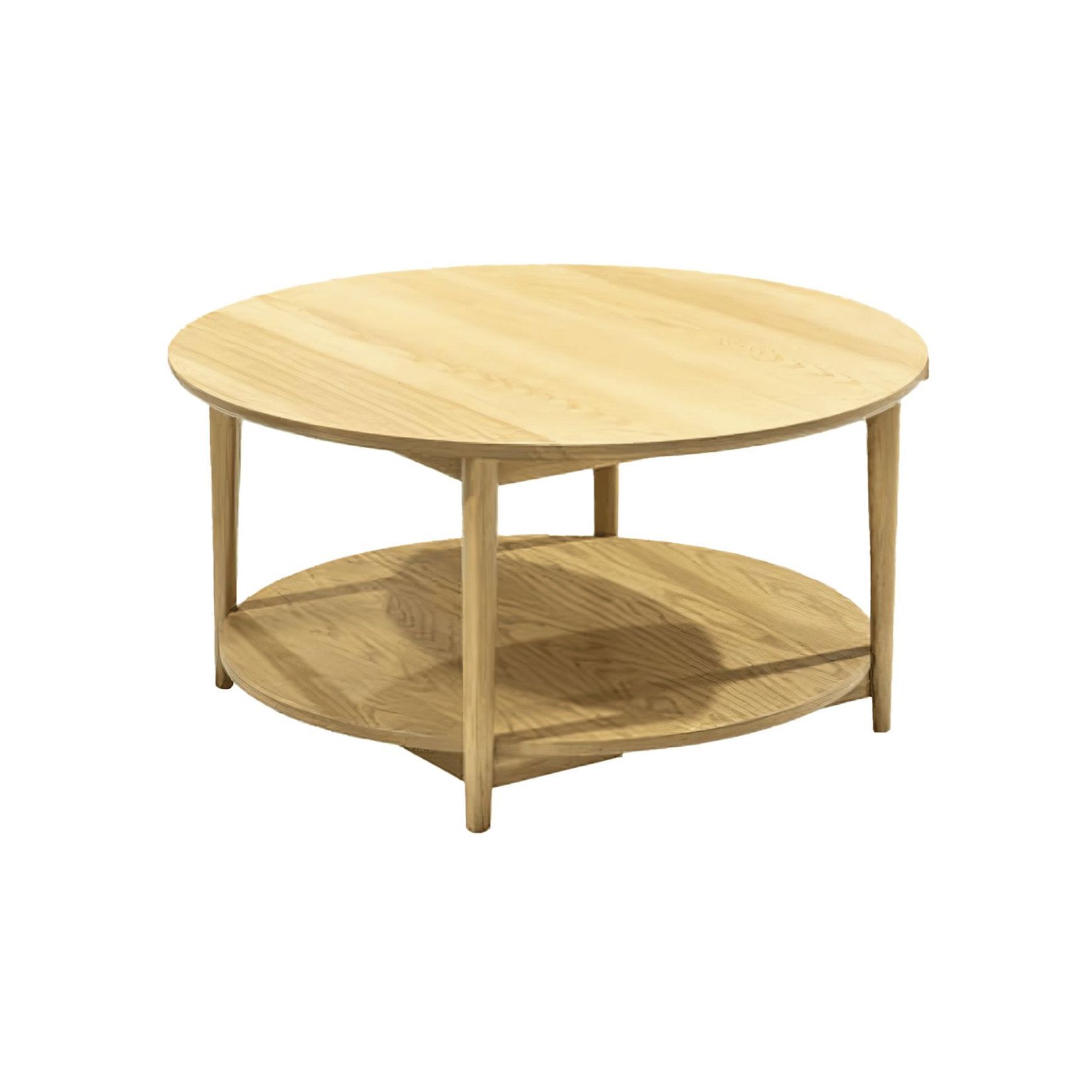 Finn 900 Round Coffee Table - with Shelf