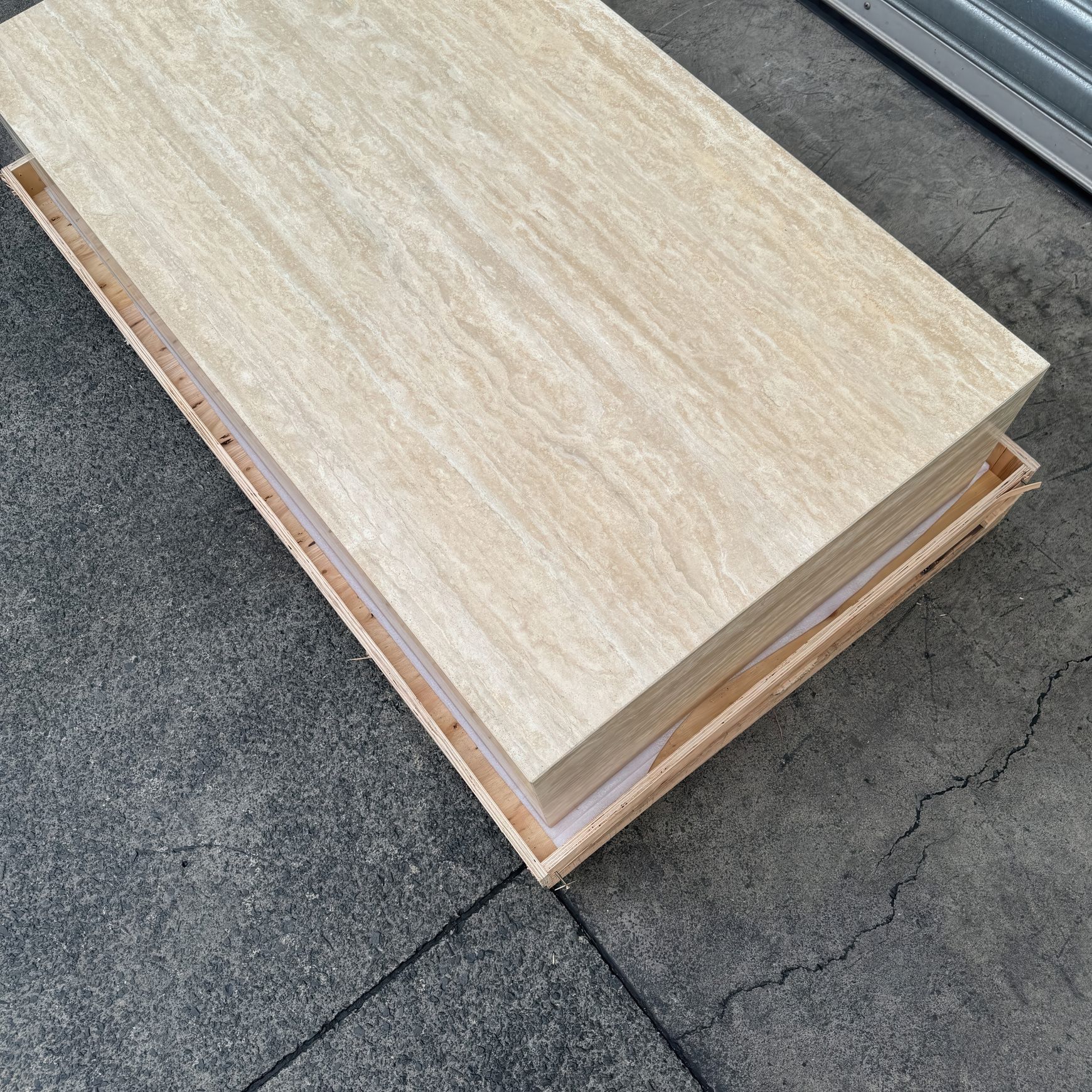 Block Coffee Table/Vein Cut Travertine -Large | Natural Stone Co.