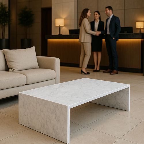 Waterfall Coffee Table - Carrara Marble | Natural Stone Co.