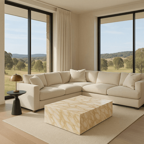 Block Coffee Table - New Gold Calacatta | Natural Stone Co.