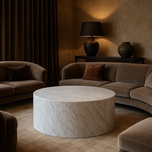 Rounded Coffee Table-Carrara Marble | Natural Stone Co.