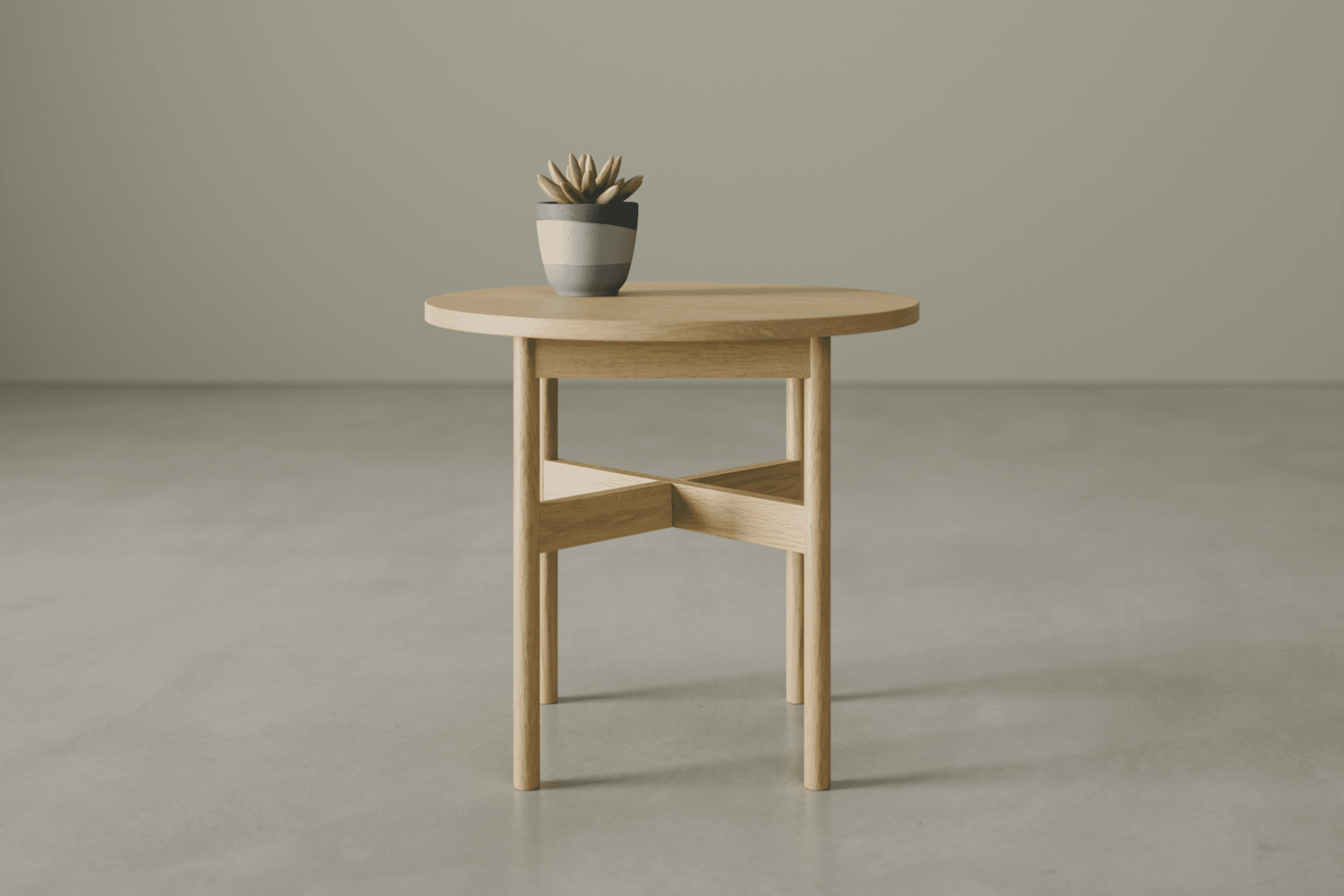 Nordica Side Table - Round Solid Oak 50 diam