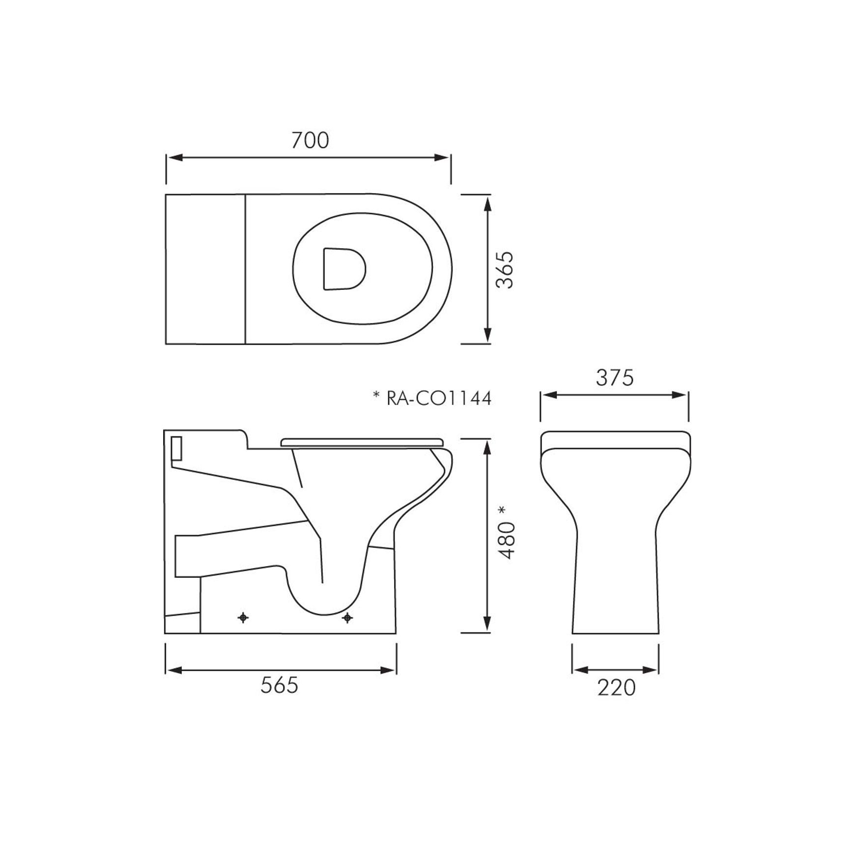 RAK Compact Accessible Wall Faced Toilet Pan