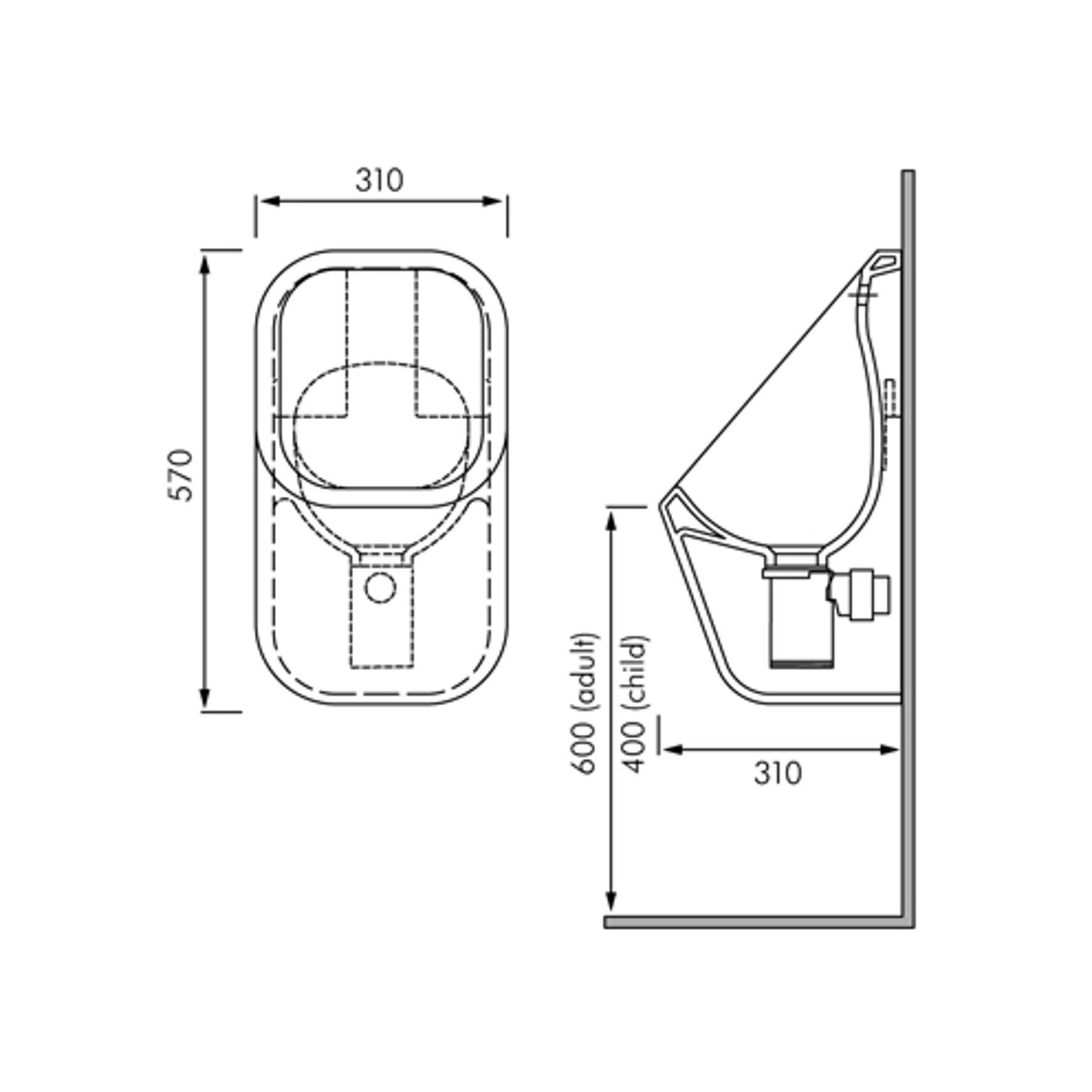 RAK Series Wall Hung Urinal