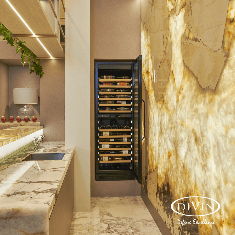 105-114 Bottle Dual-Zone Jet Black Wine Fridge