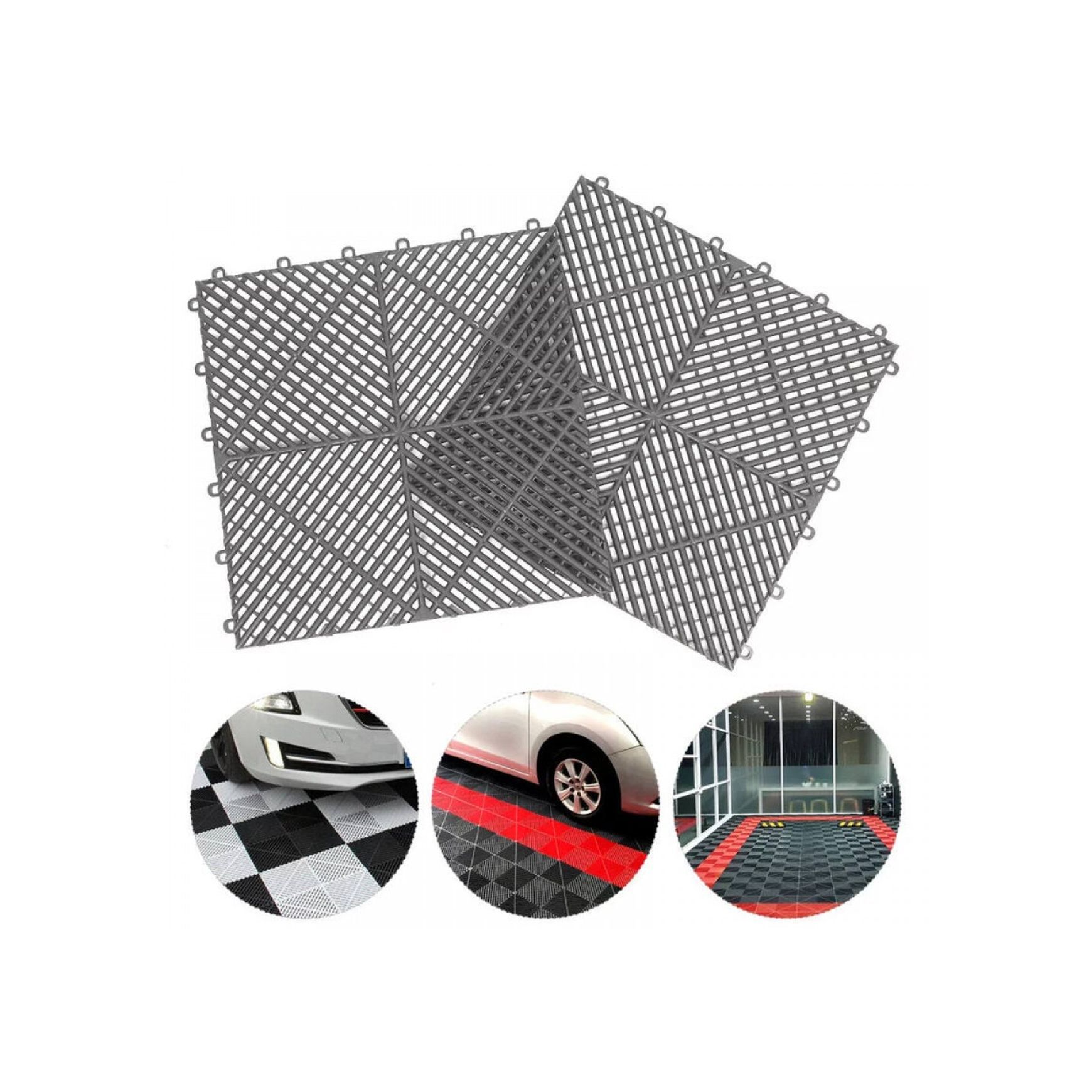 Interlocking Garage Floor Tiles 40x40x1.8 cm Deck Tile