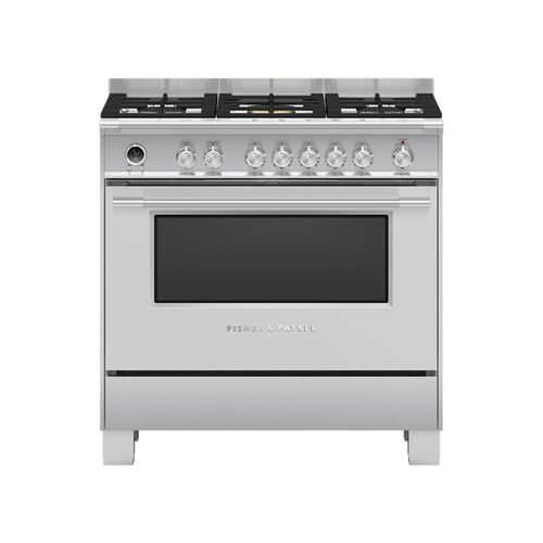 F&P Freestanding Cooker, Dual Fuel, 90cm, 5 Burners