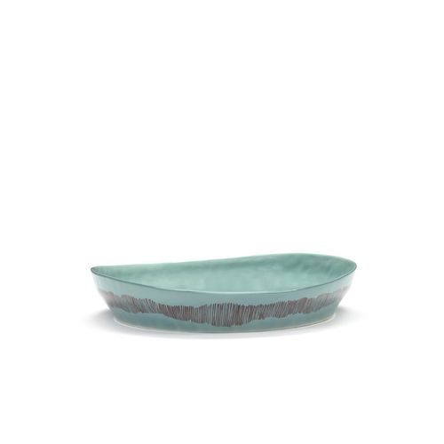 Ottolenghi Serving Plate Azure Swirl - Stripes Red