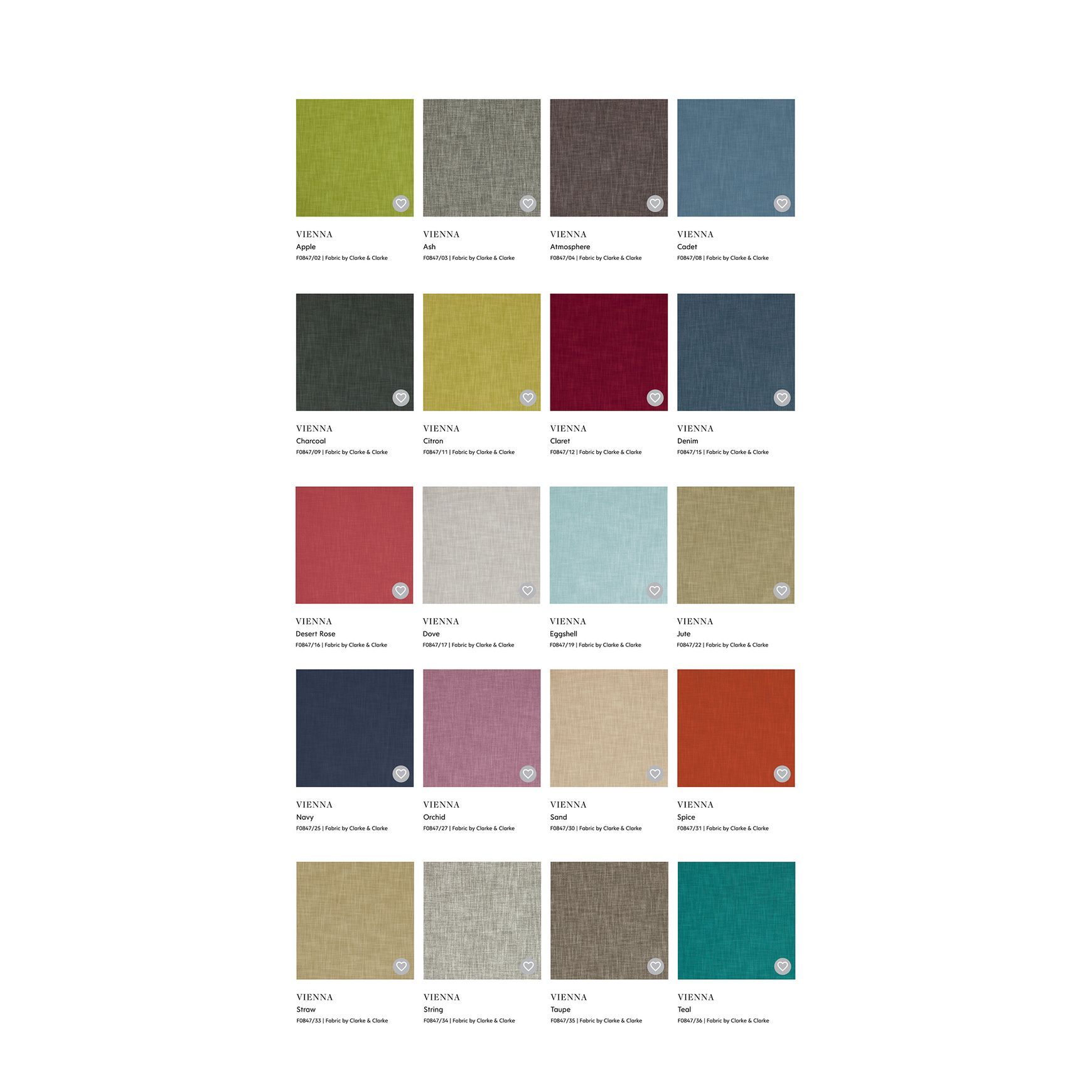 Clarke & Clarke Fabrics | Vienna