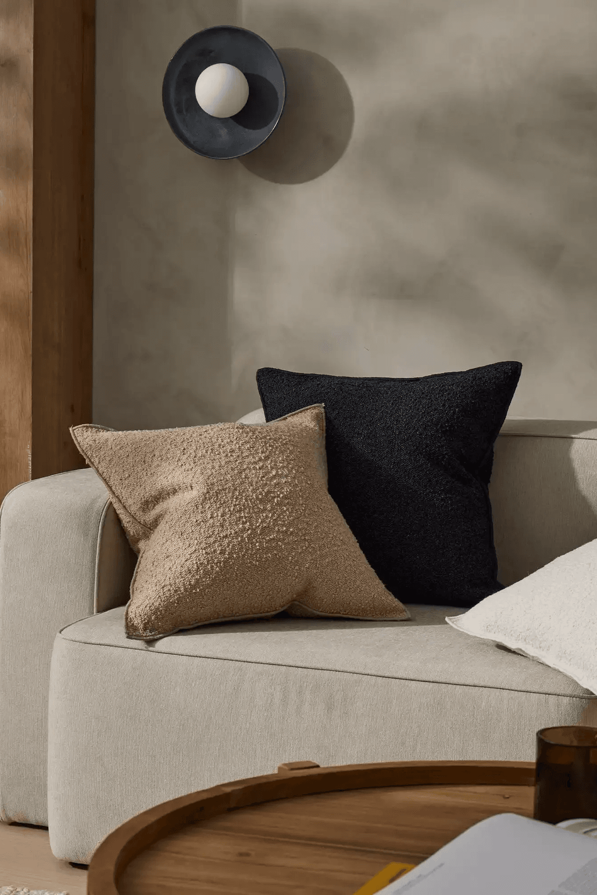 Weave Home Alberto Boucle Cushion - Onyx | 50 x 50cm