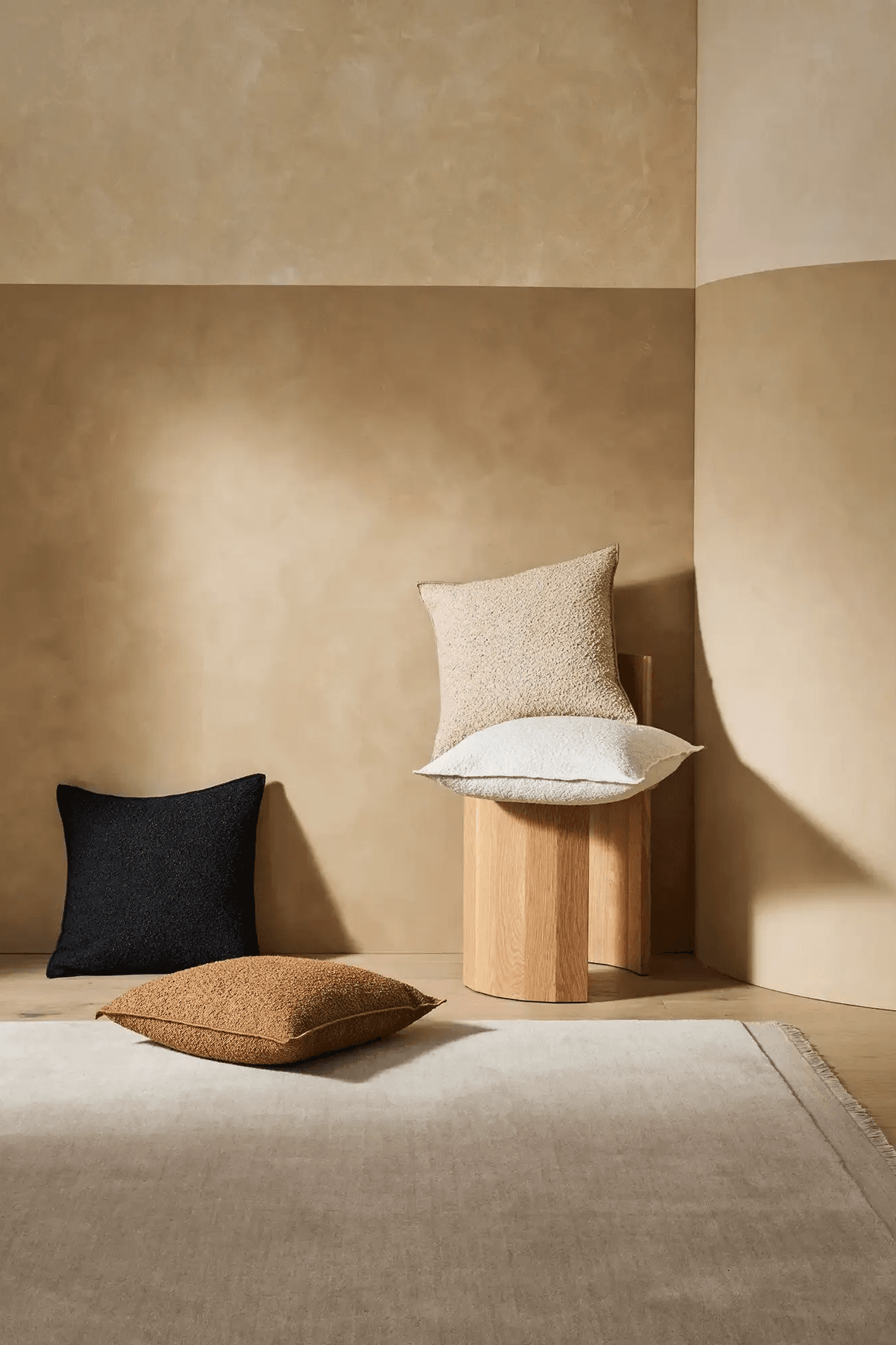 Weave Home Alberto Boucle Cushion - Onyx | 50 x 50cm