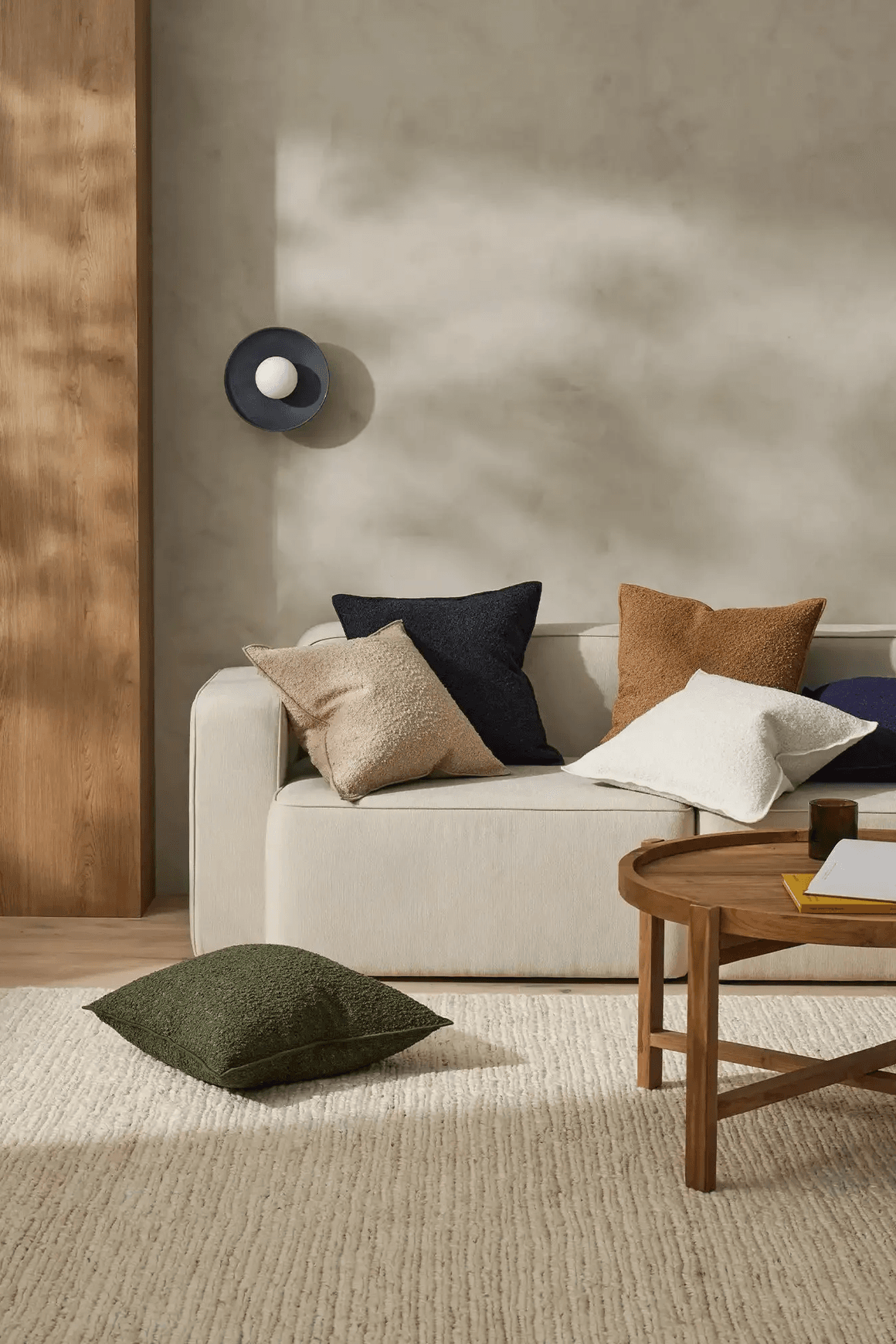 Weave Home Alberto Boucle Cushion - Onyx | 50 x 50cm