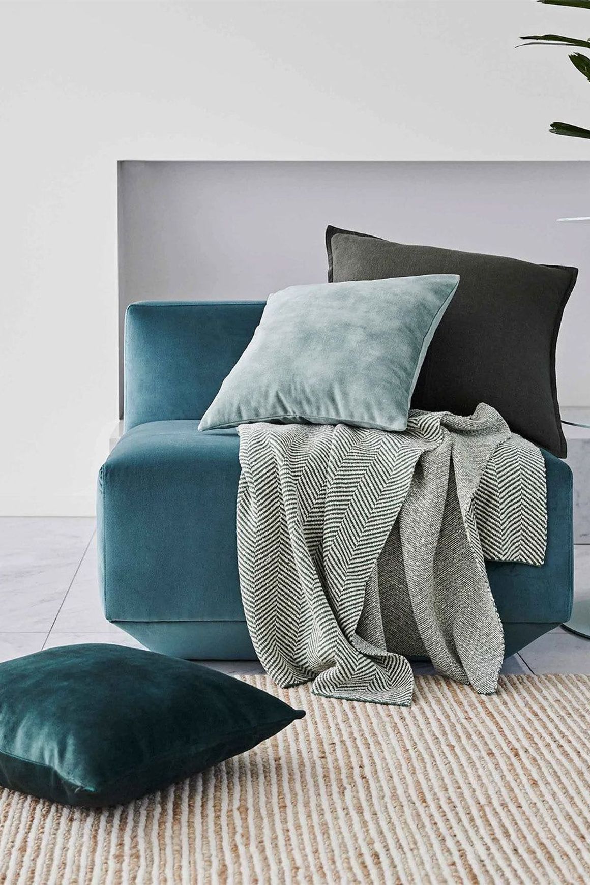 Weave Home Ava Velvet Cushion - Seaglass | 50 x 50cm