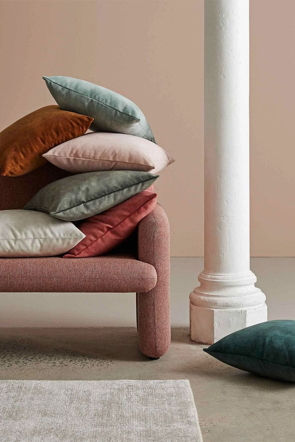 Weave Home Ava Velvet Cushion - Blush | 50 x 50cm