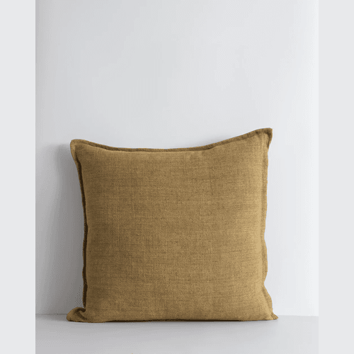 Baya Flaxmill Handwoven Linen Cushion - Fenugreek | Two Sizes