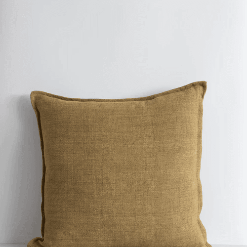 Baya Flaxmill Handwoven Linen Cushion - Fenugreek | Two Sizes