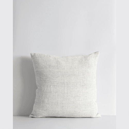 Baya Sandridge Cushion - Off White/Lead | 100% Linen