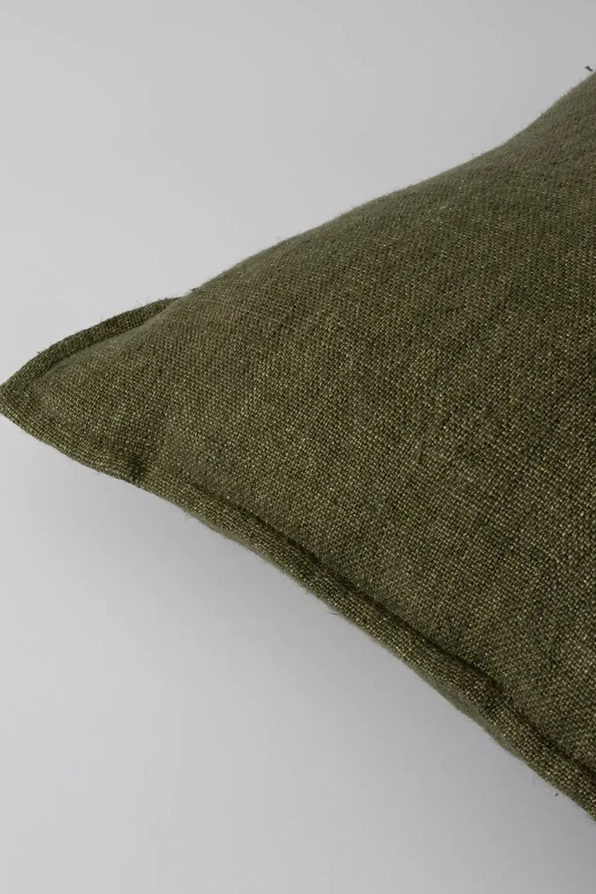 Baya Flaxmill Handwoven Linen Cushion - Winter Moss | Two Sizes
