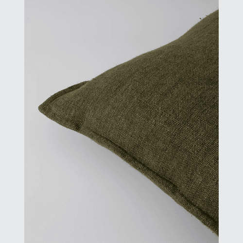 Baya Flaxmill Handwoven Linen Cushion - Winter Moss | Two Sizes