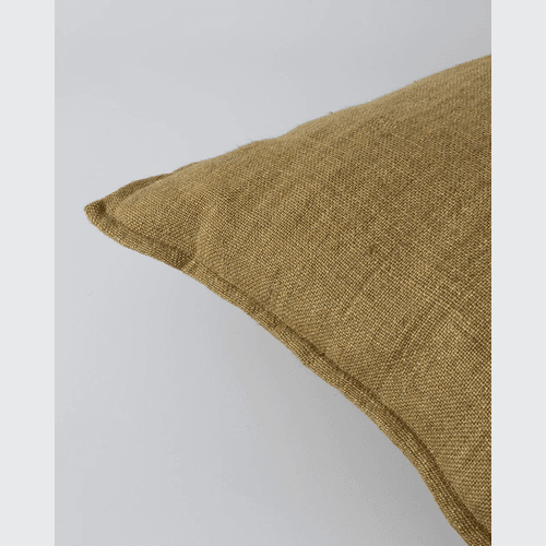 Baya Flaxmill Handwoven Linen Cushion - Fenugreek | Two Sizes