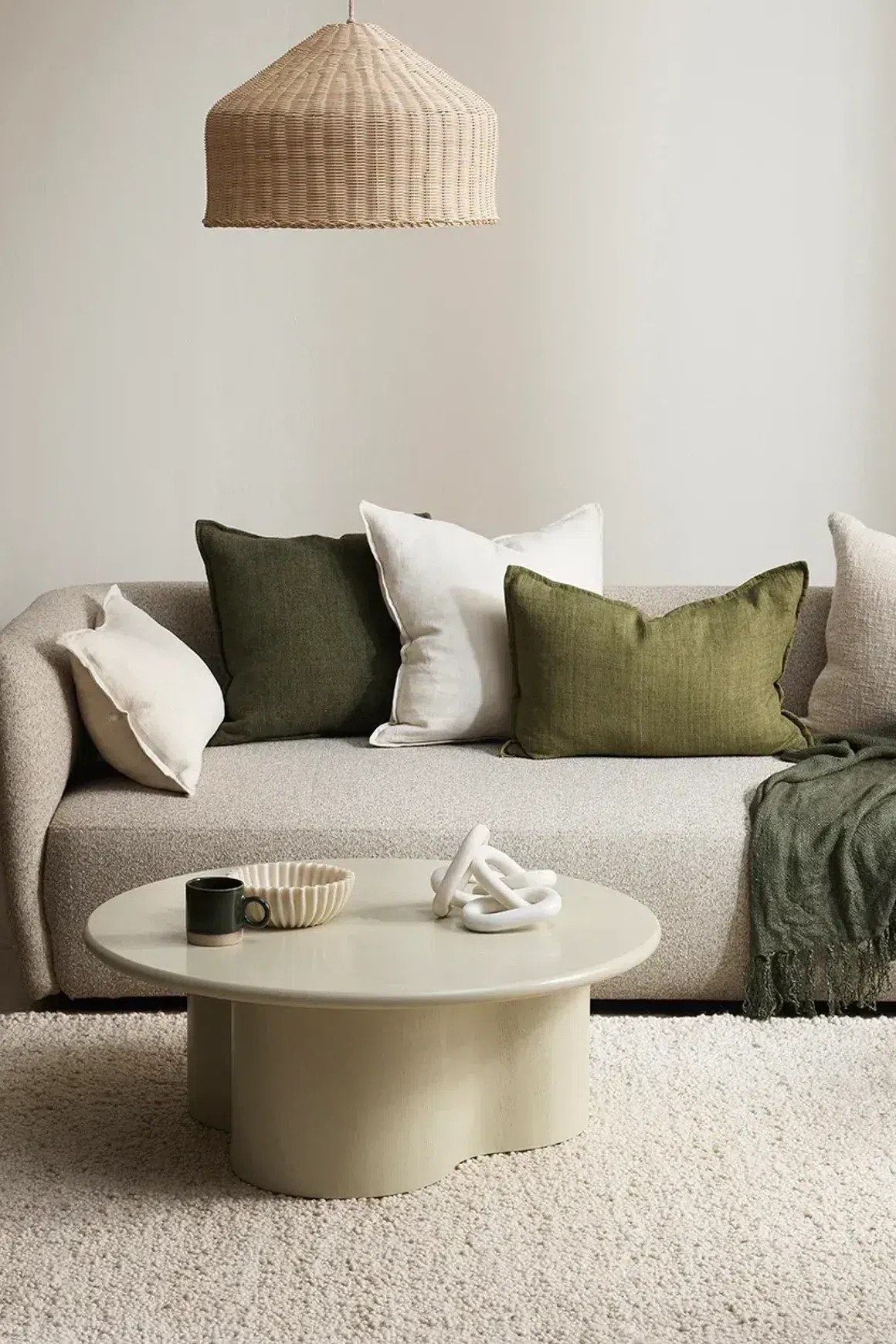 Baya Flaxmill Handwoven Linen Cushion - Winter Moss | Two Sizes