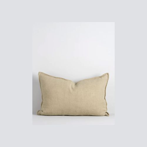 Baya Arcadia Handwoven Linen Cushion - Putty