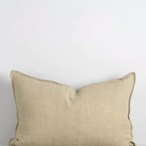 Baya Arcadia Handwoven Linen Cushion - Putty